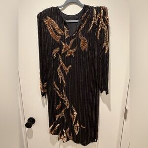 Sho Max Originals Black Dress with Gold Accents